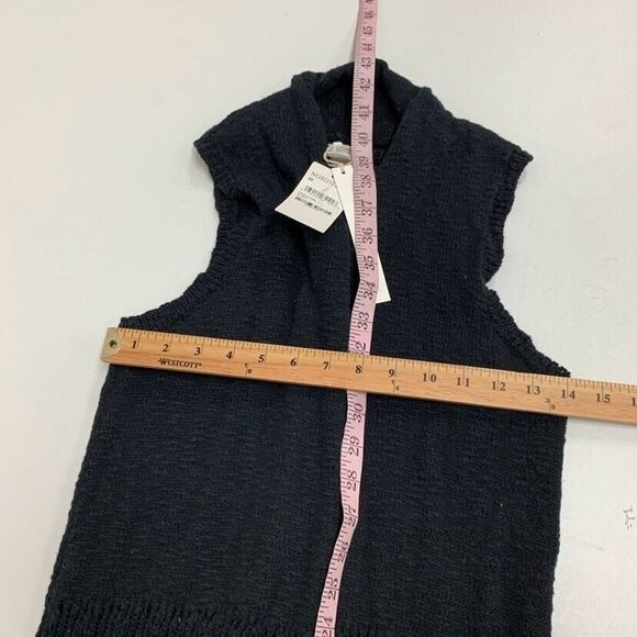 Caslon Cardigan Womens XS Extra Small Black Knit Sleeveless Longline Open Front - Picture 13 of 15